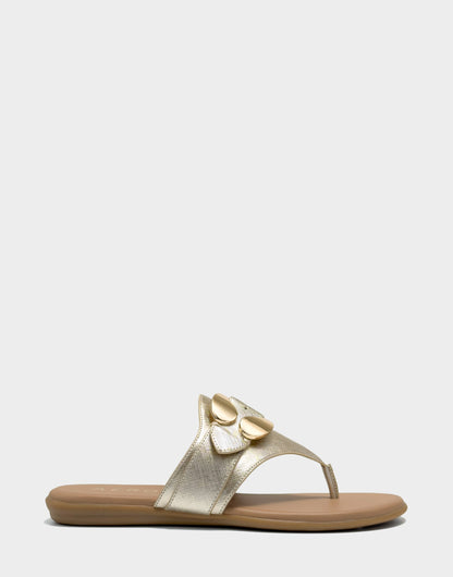 Aerosoles Flat Sandal in Metallic Saffiano