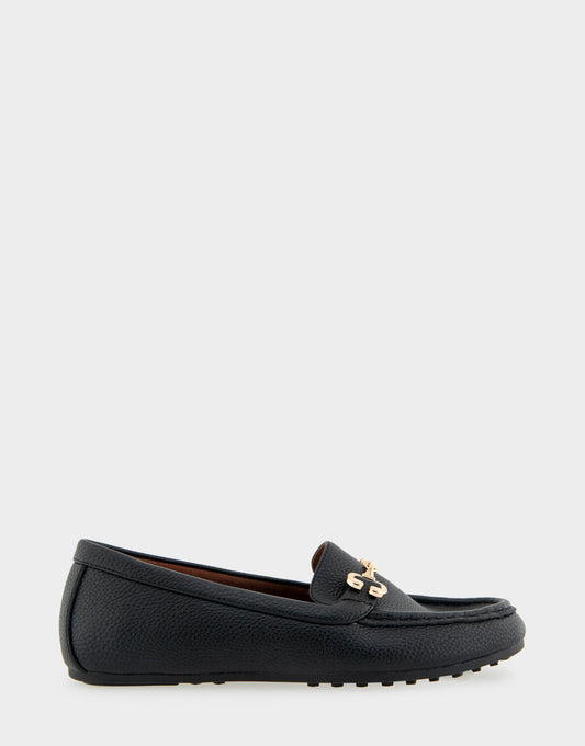 Aerosoles Horsebit Driver Moc in Black Pebbled