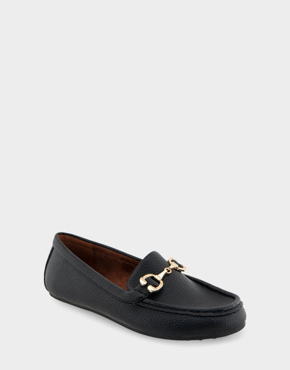 Aerosoles Horsebit Driver Moc in Black Pebbled