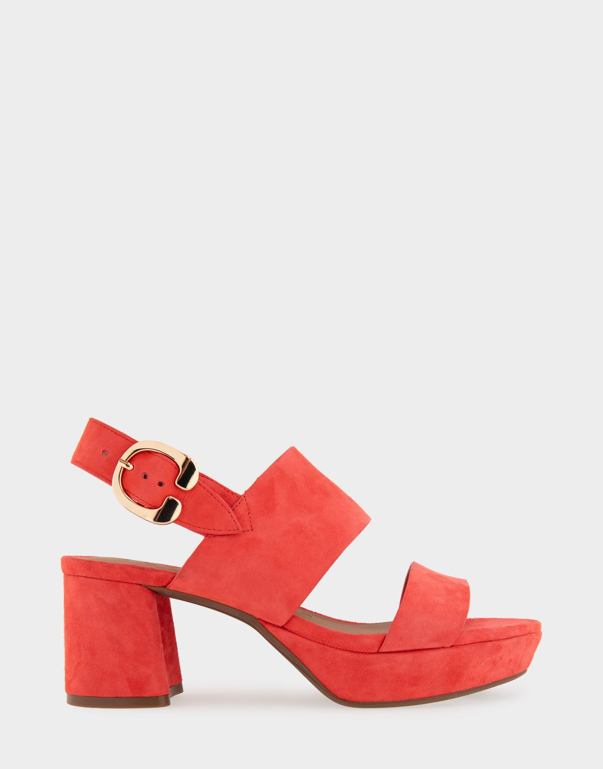 Aerosoles Platform Sandals in Coral Suede