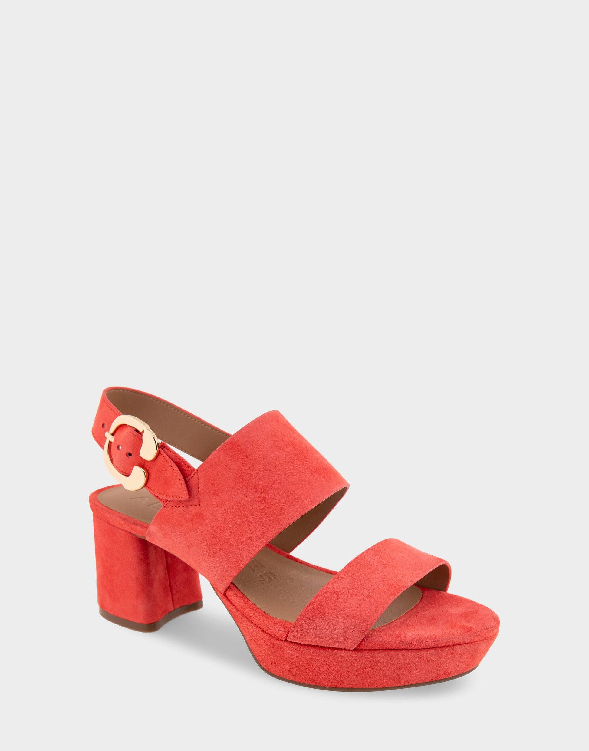 Aerosoles Platform Sandals in Coral Suede