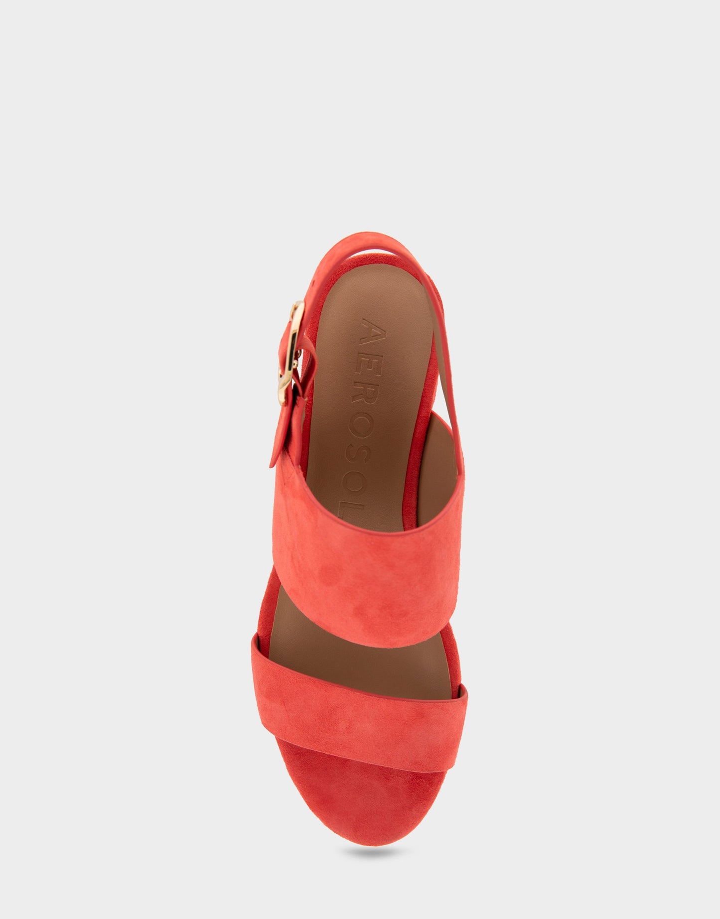 Aerosoles Platform Sandals in Coral Suede