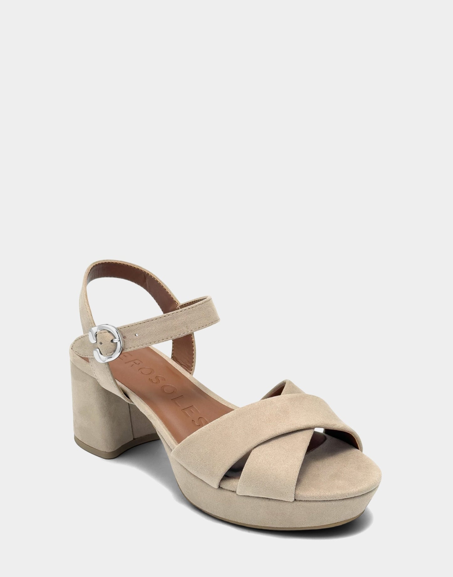Aerosoles Platform Sandal in Beige