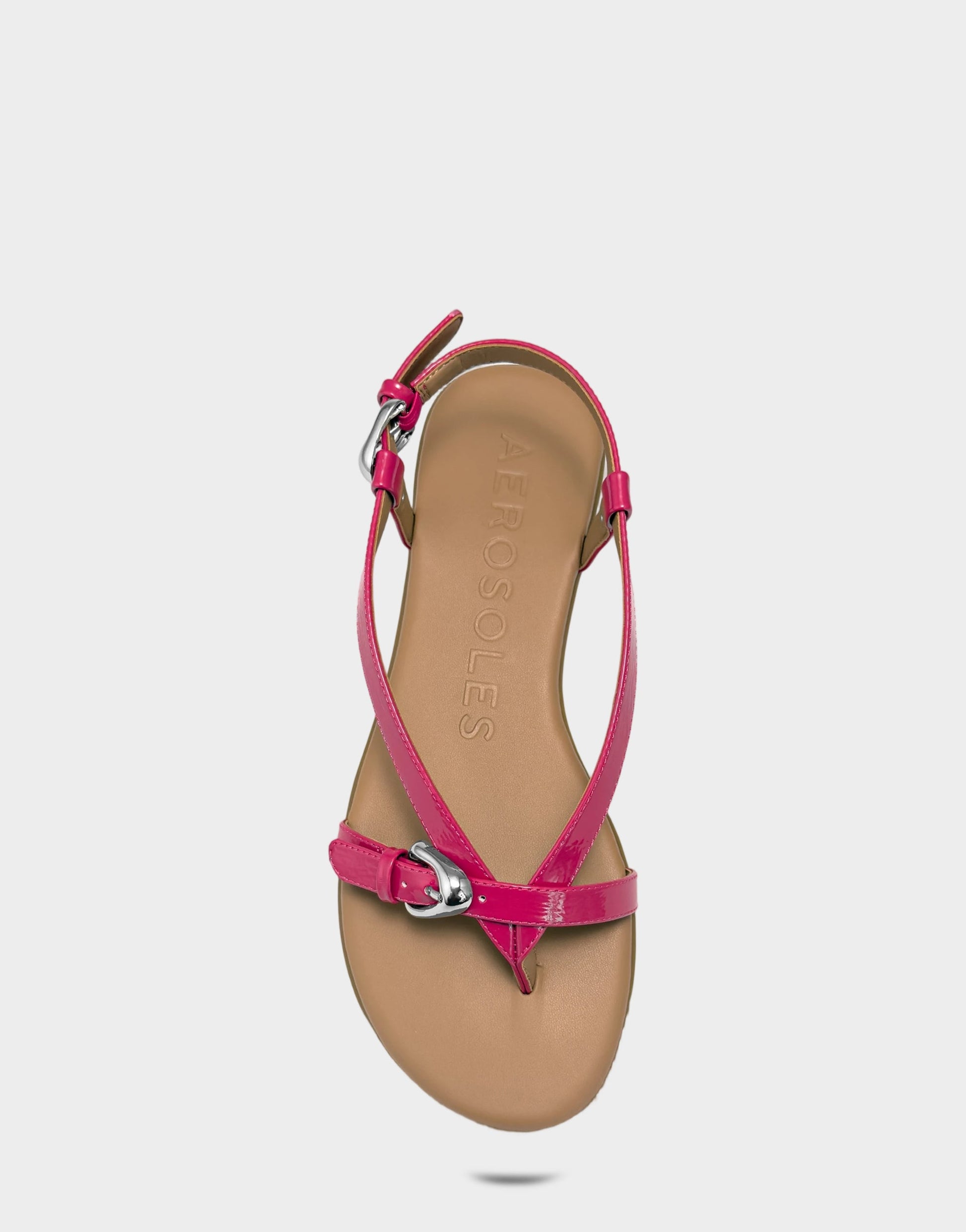 Aerosoles Flat Sandal in Pink Patent