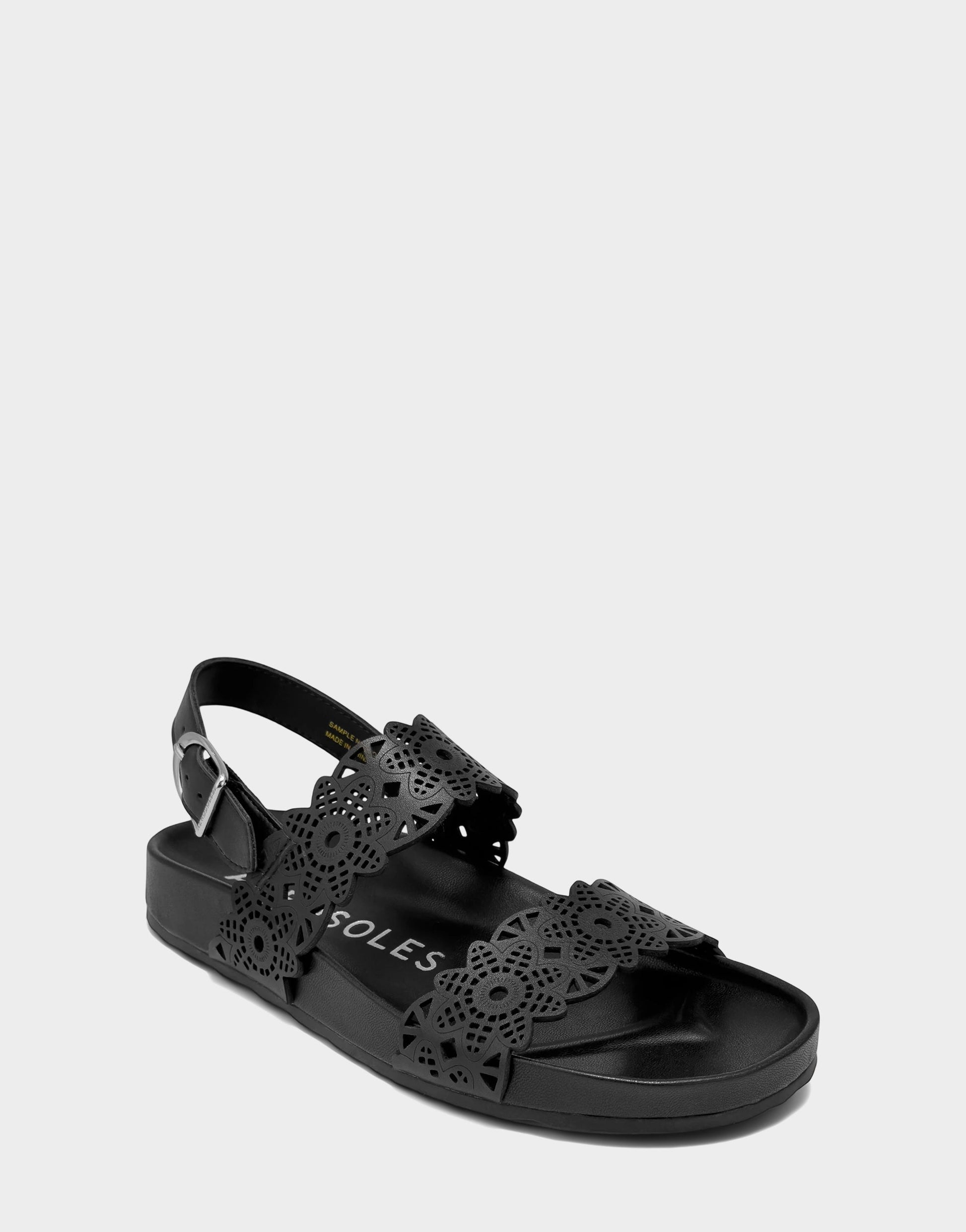 Aerosoles Footbed Sandal in Black Perforated