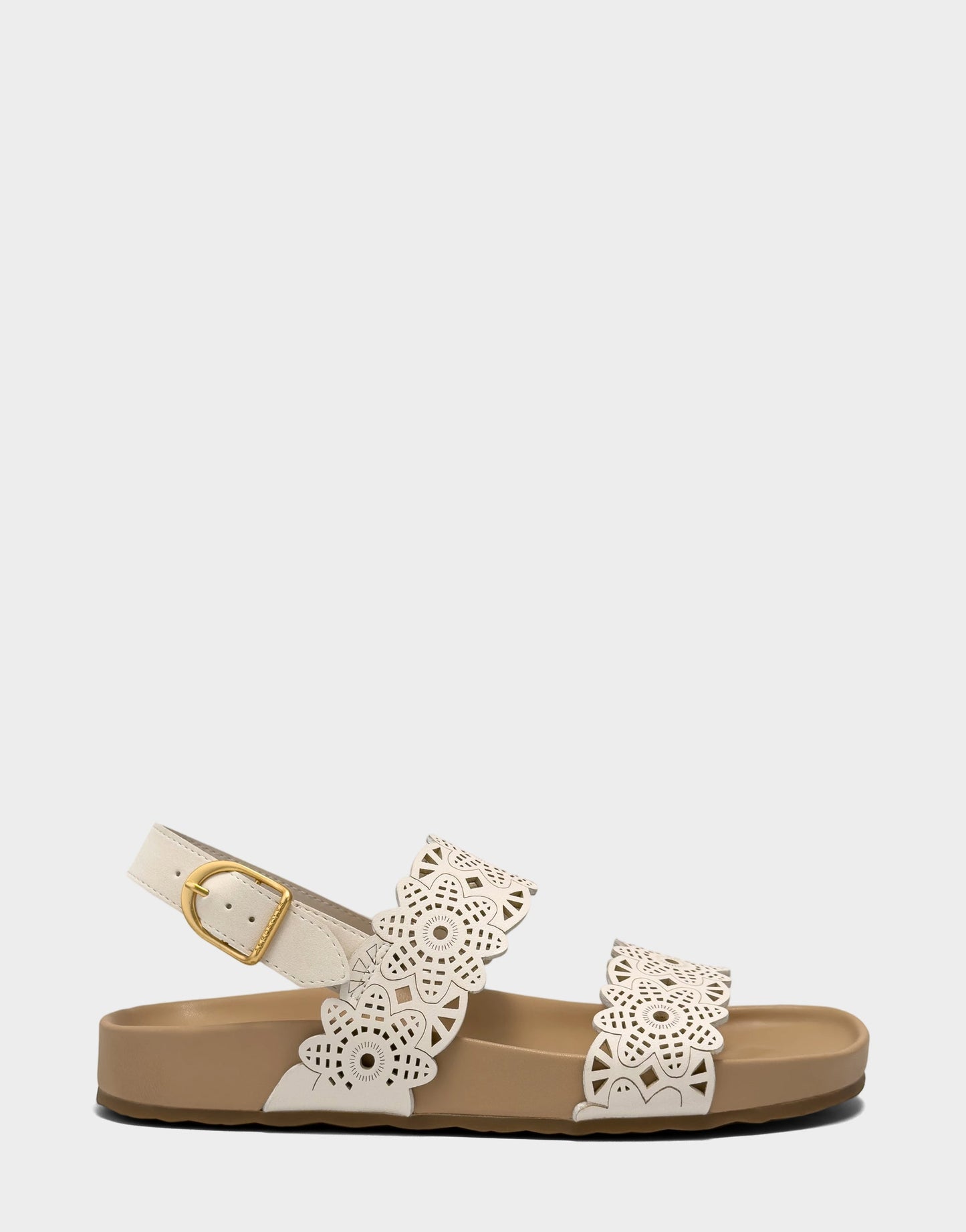 Aerosoles Footbed Sandal in Cream Perforated