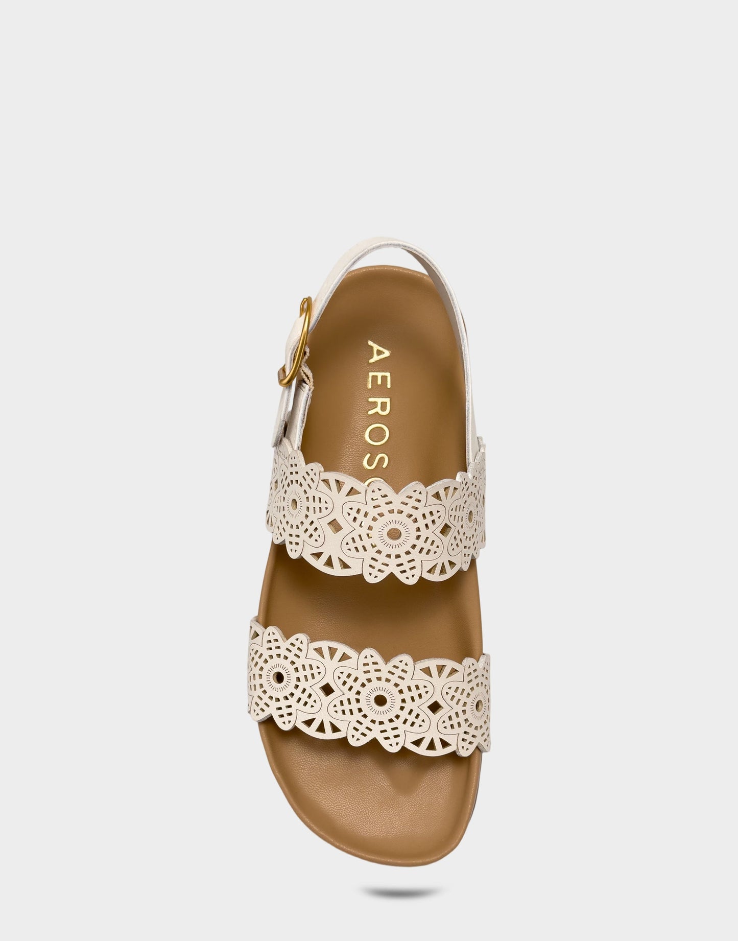 Aerosoles Footbed Sandal in Cream Perforated