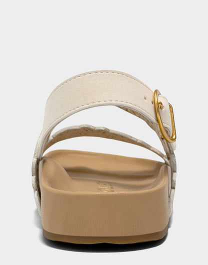 Aerosoles Footbed Sandal in Cream Perforated