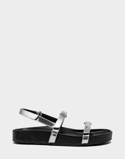 Aerosoles Footbed Sandal in Metallic Mirror