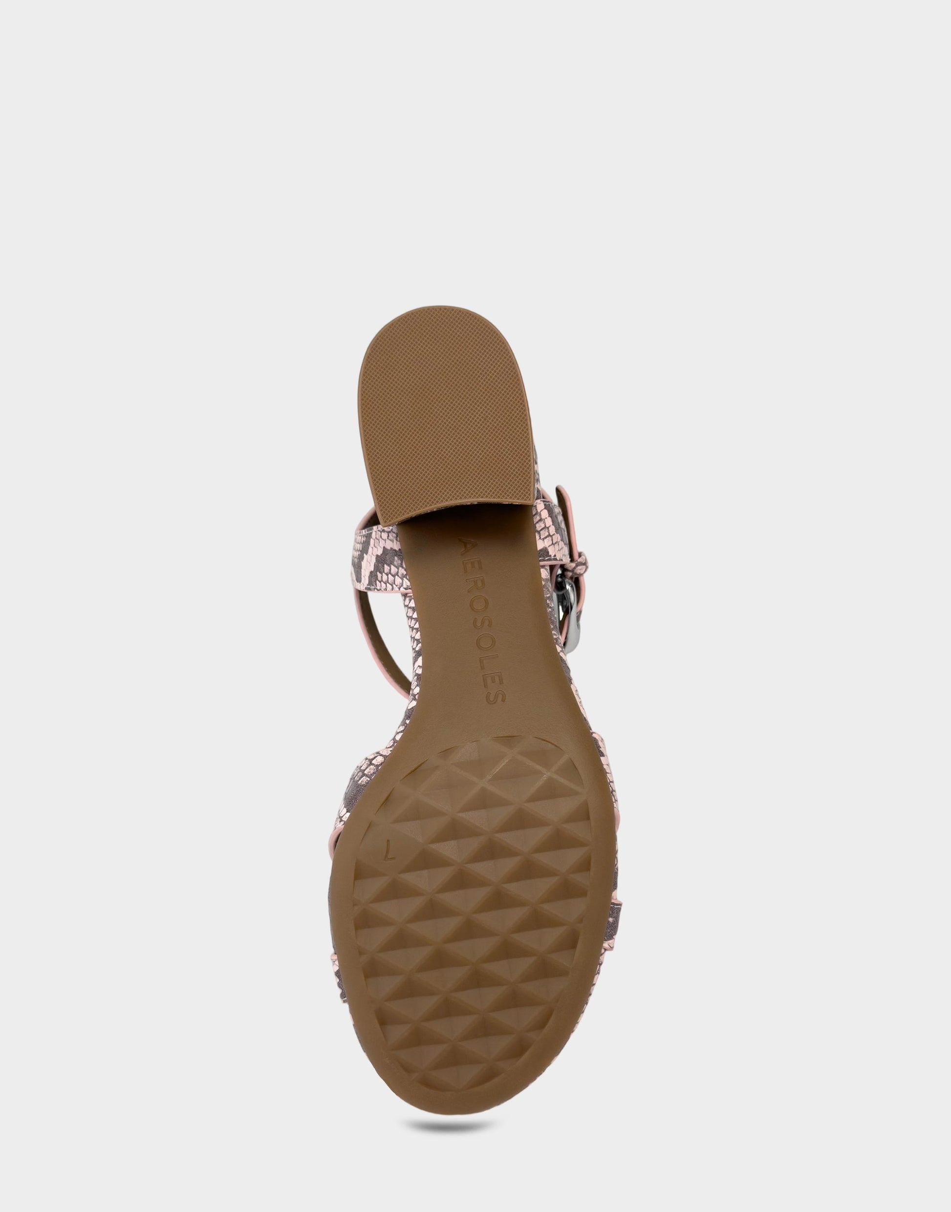 Aerosoles Heeled Sandal in Pink Snake Print