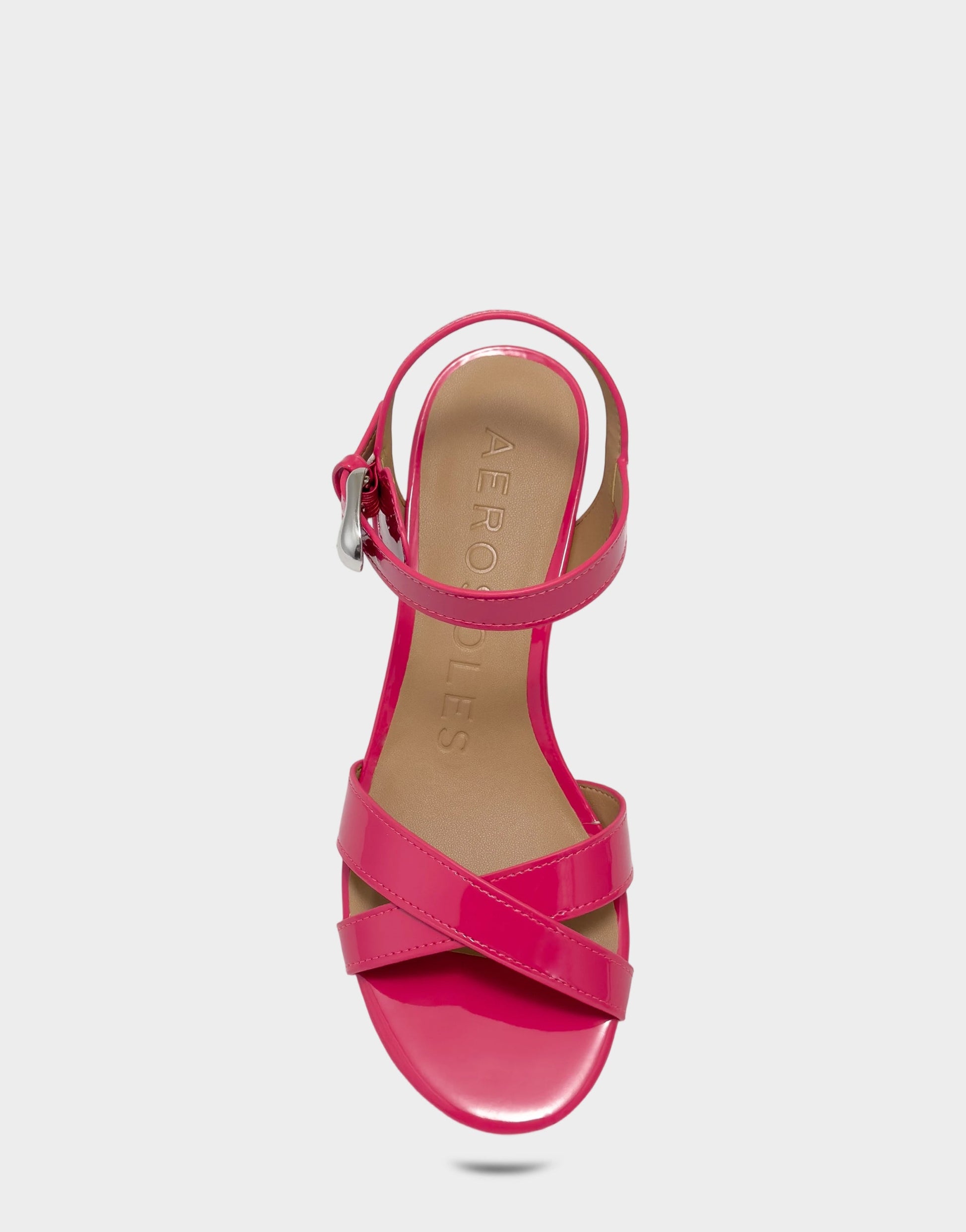 Aerosoles Low Heeled Sandal in Pink Faux Patent