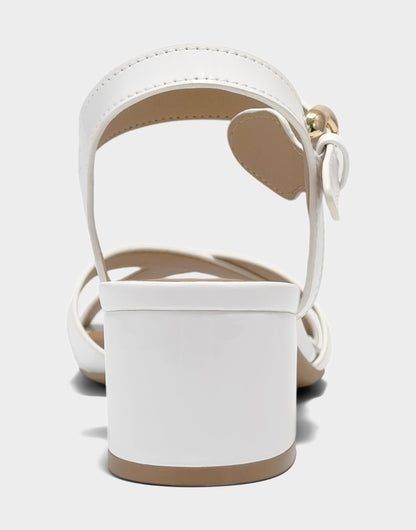 Aerosoles Low Heeled Sandal in White Faux Patent