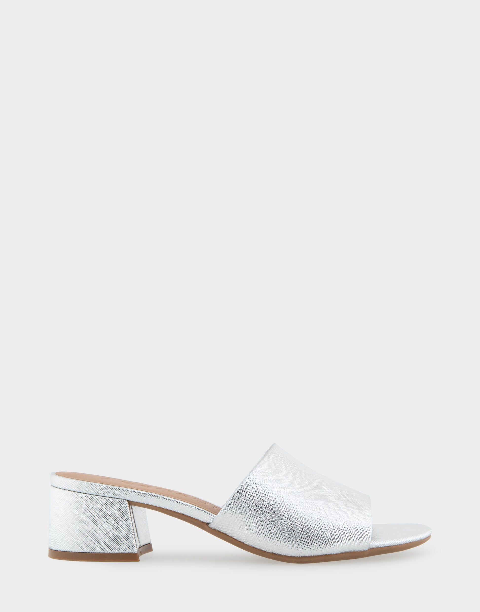 Aerosoles Heeled Sandal in Silver Metallic Textured Faux Leather