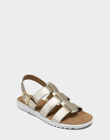 Aerosoles Fisherman Sandal in Gold Metallic Saffiano