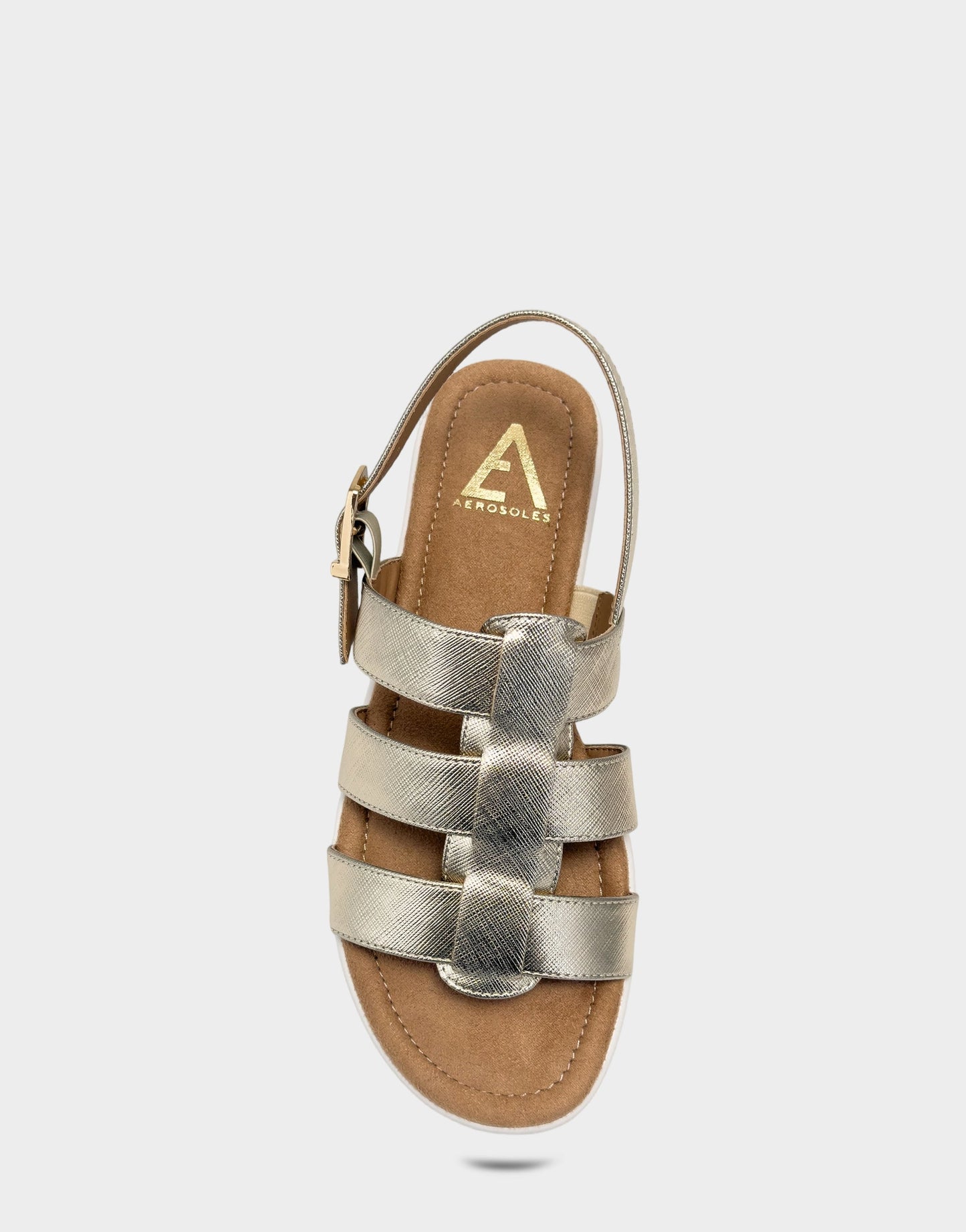 Aerosoles Fisherman Sandal in Gold Metallic Saffiano