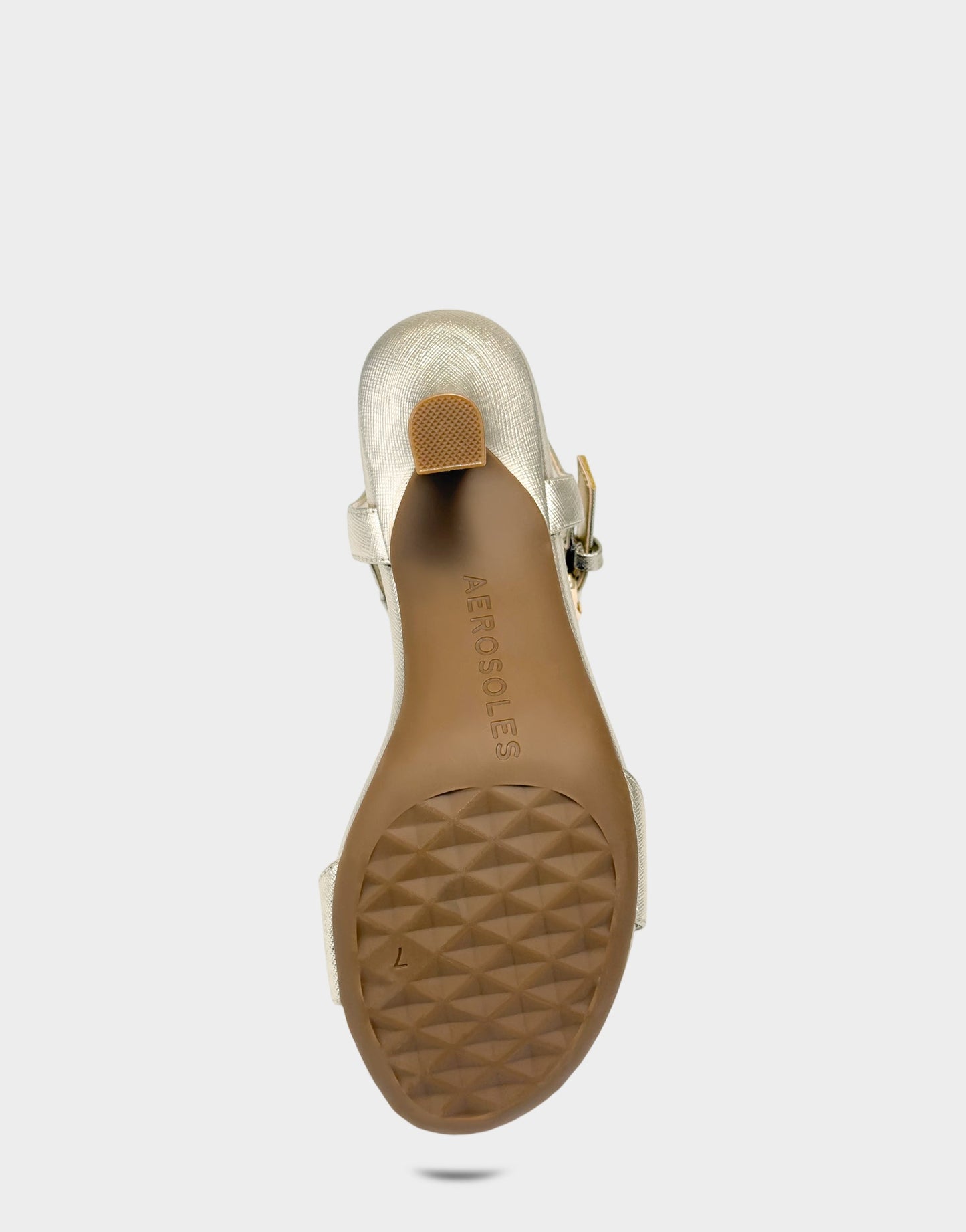 Aerosoles Heeled Sandal in Metallic Faux Saffiano