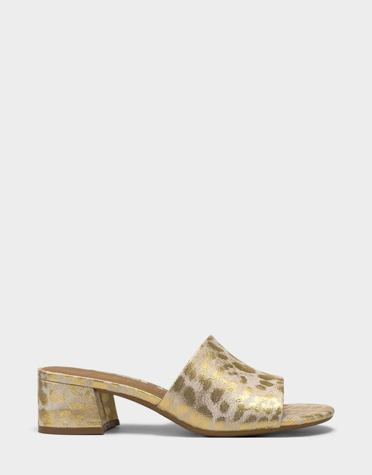 Aerosoles Heeled Sandal in Gold Metallic Leopard