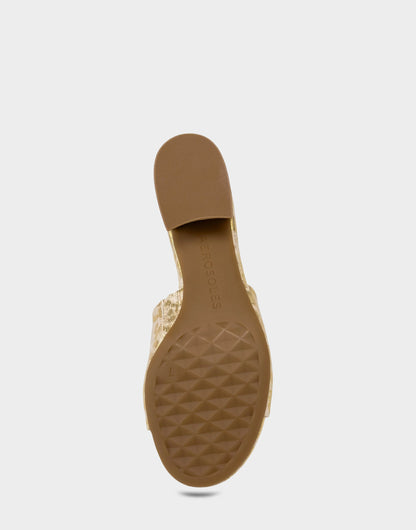 Aerosoles Heeled Sandal in Gold Metallic Leopard