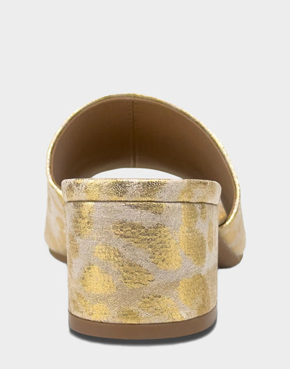 Aerosoles Heeled Sandal in Gold Metallic Leopard
