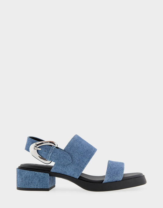 Aerosoles Block Heel Sandals in Blue Denim