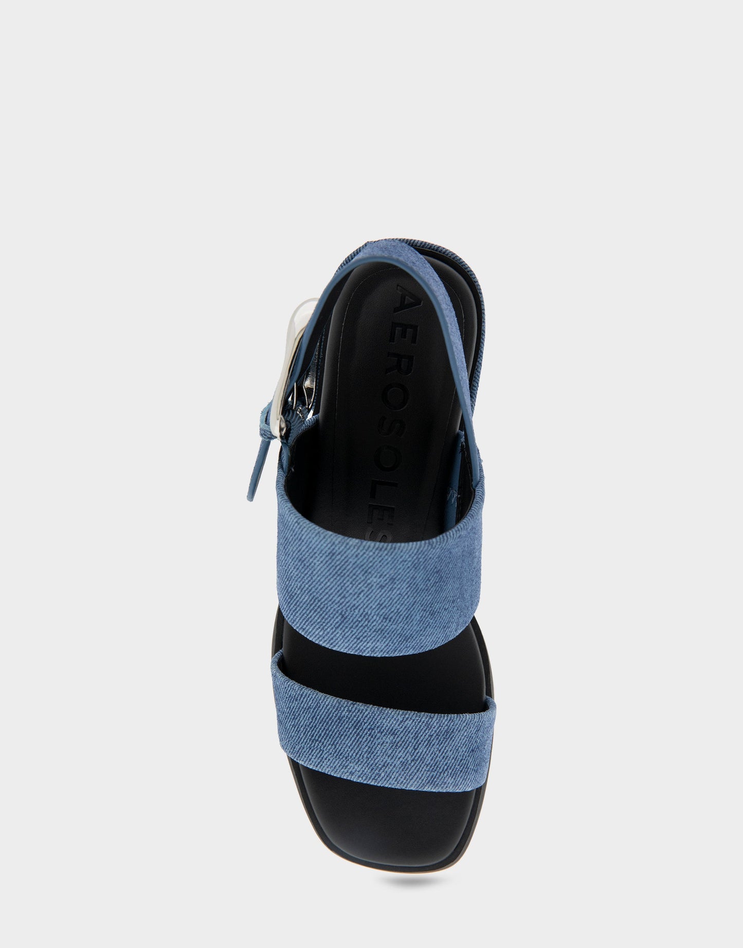 Aerosoles Block Heel Sandals in Blue Denim
