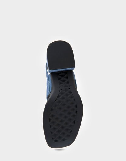 Aerosoles Block Heel Sandals in Blue Denim
