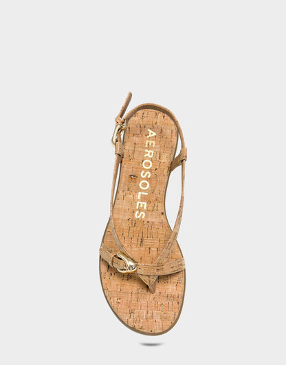 Aerosoles Flat Sandal in Cork