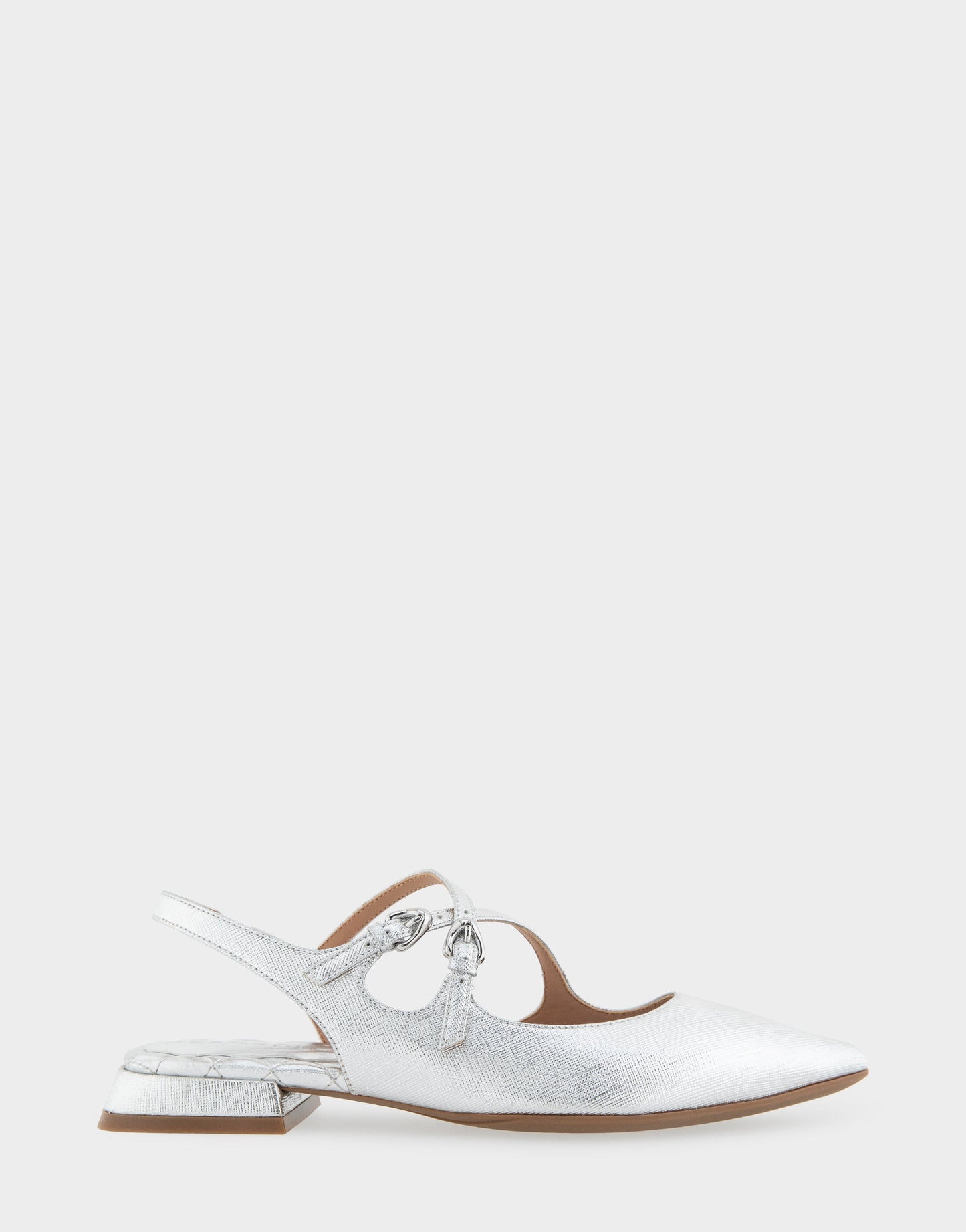 Aerosoles Slingback Flats in Silver Metallic Textured