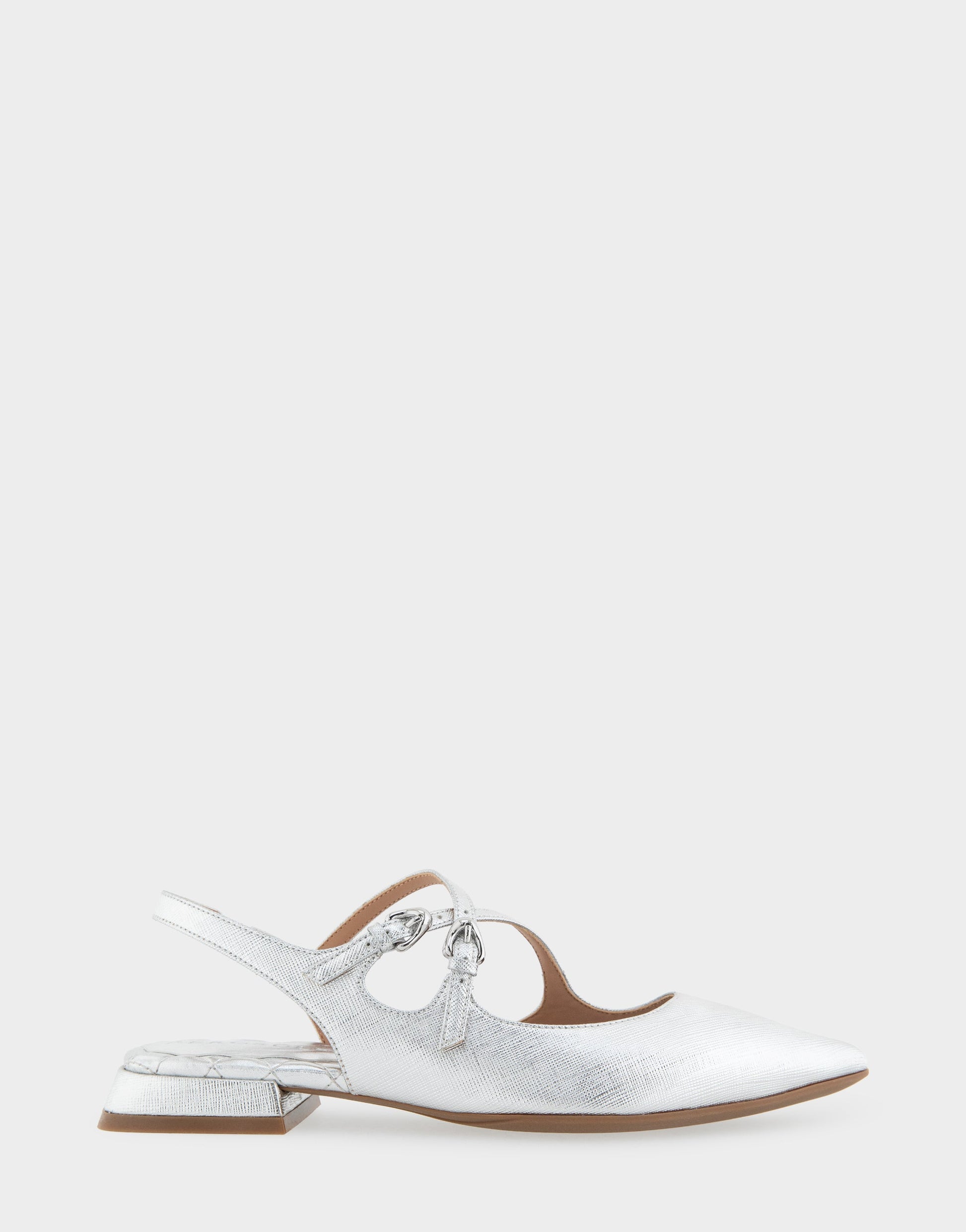 Aerosoles Slingback Flats in Silver Metallic Textured