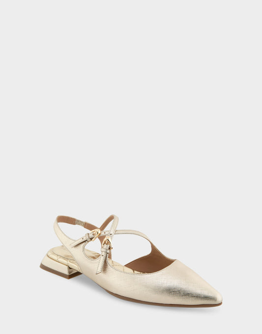 Aerosoles Slingback Flats in Gold Metallic Textured