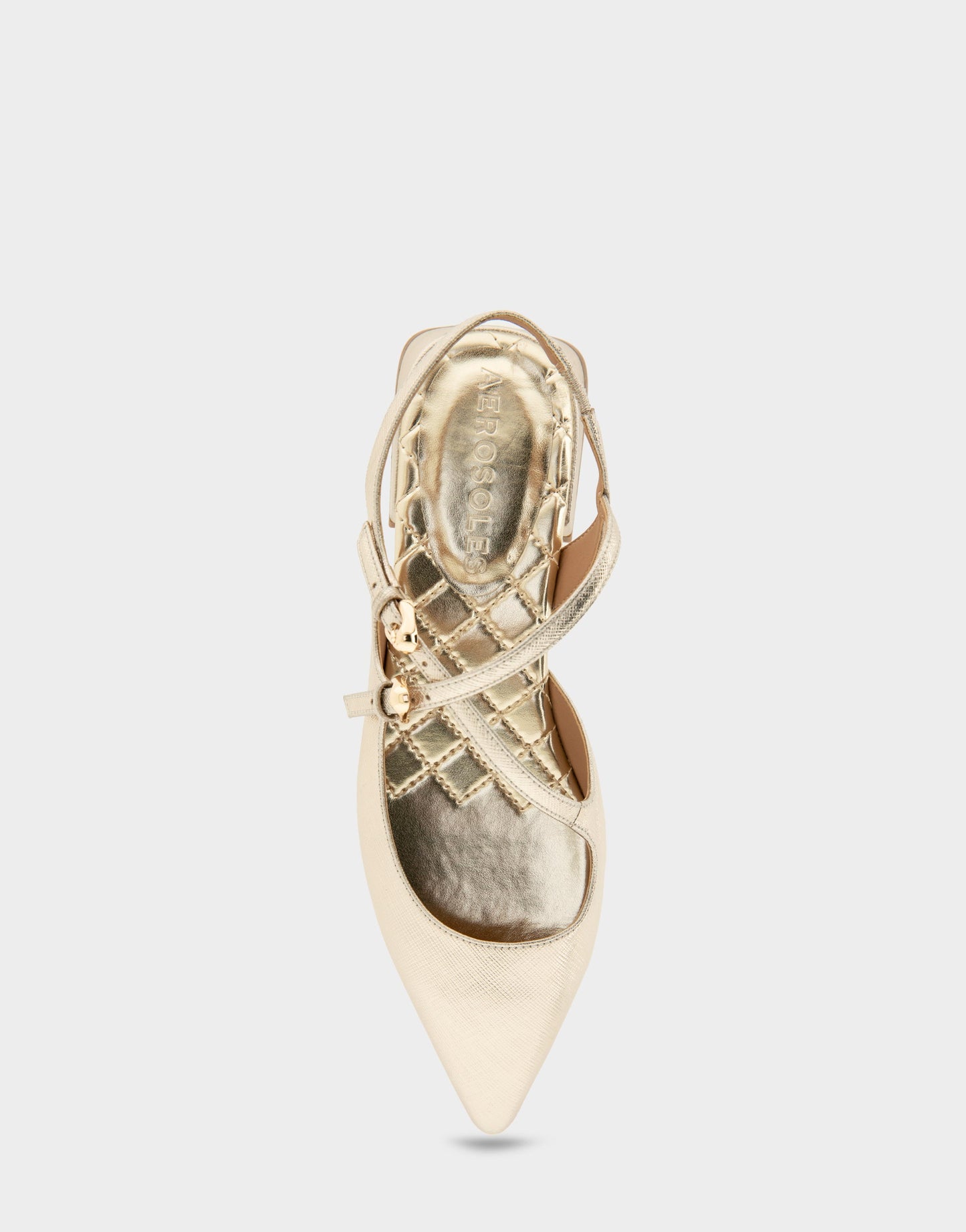 Aerosoles Slingback Flats in Gold Metallic Textured