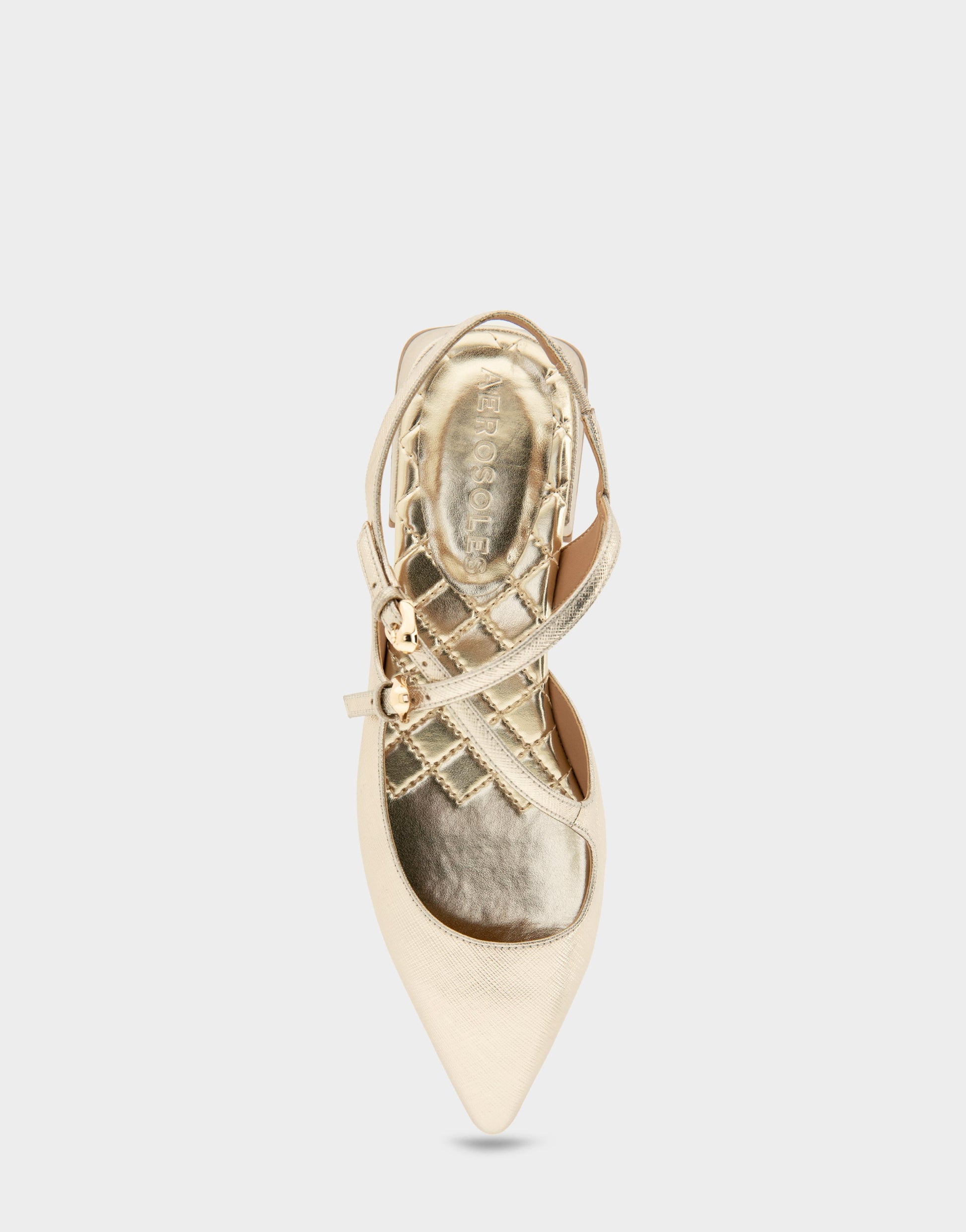 Aerosoles Slingback Flats in Gold Metallic Textured