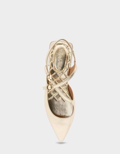 Aerosoles Slingback Flats in Gold Metallic Textured