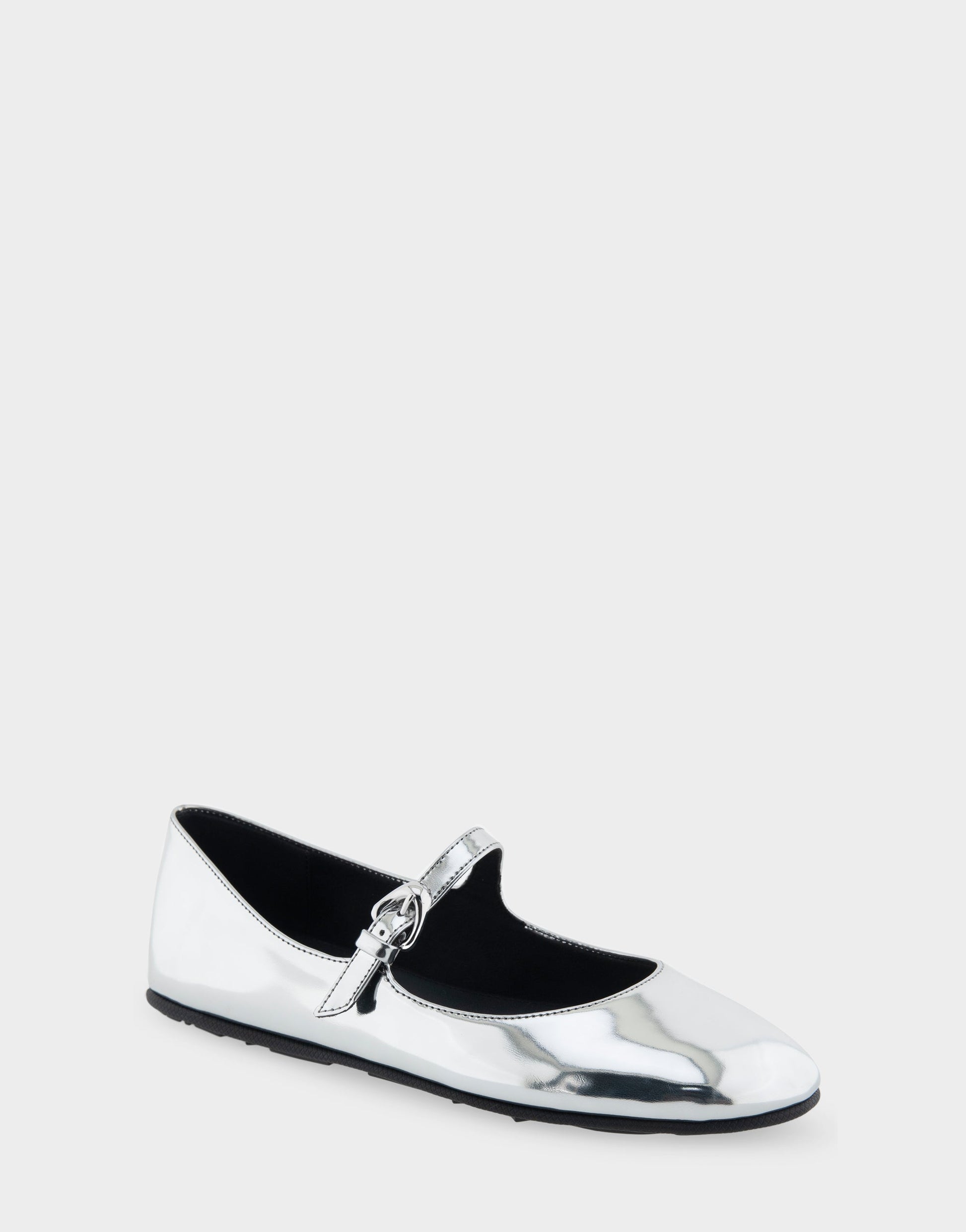 Aerosoles Mary Jane Flat in Silver Mirror Metallic