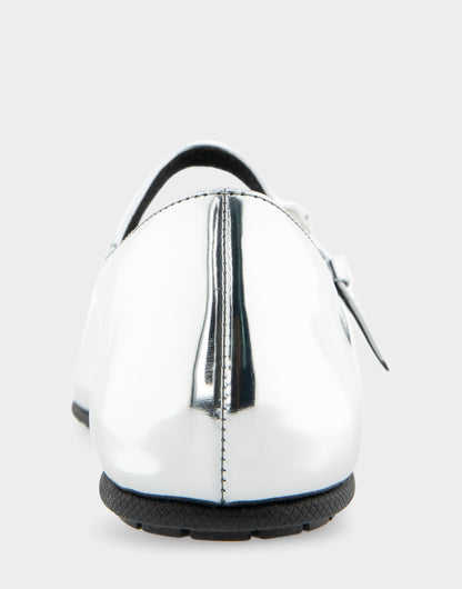 Aerosoles Mary Jane Flat in Silver Mirror Metallic