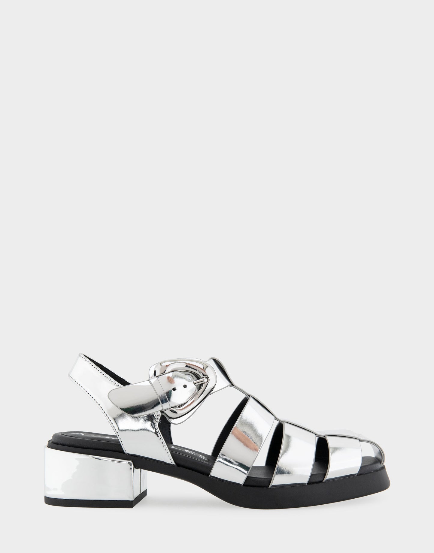 Aerosoles Fisherman Flats in Silver Mirror Metallic Faux Leather