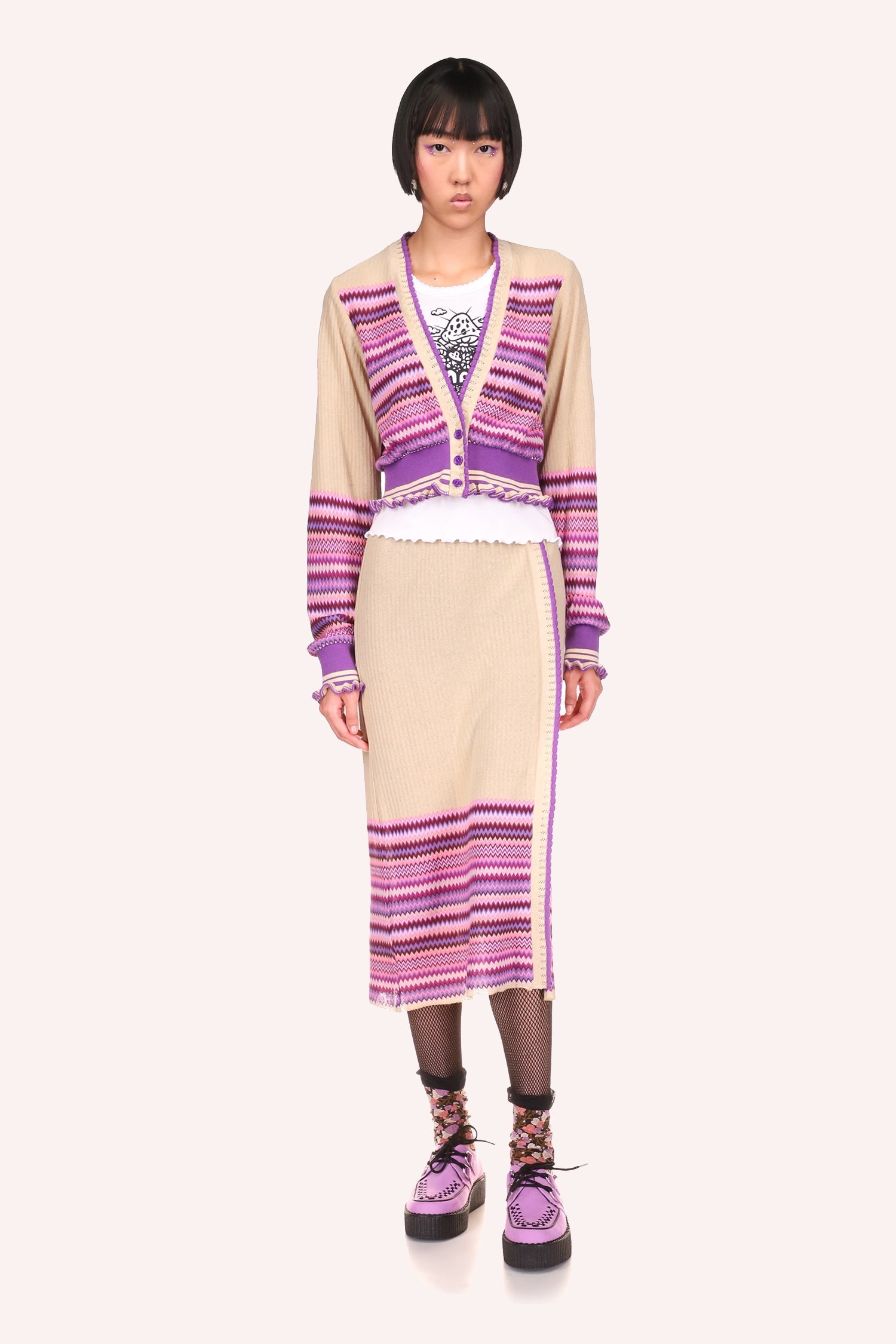 Tonal Zigzag Skirt - Anna Sui Online