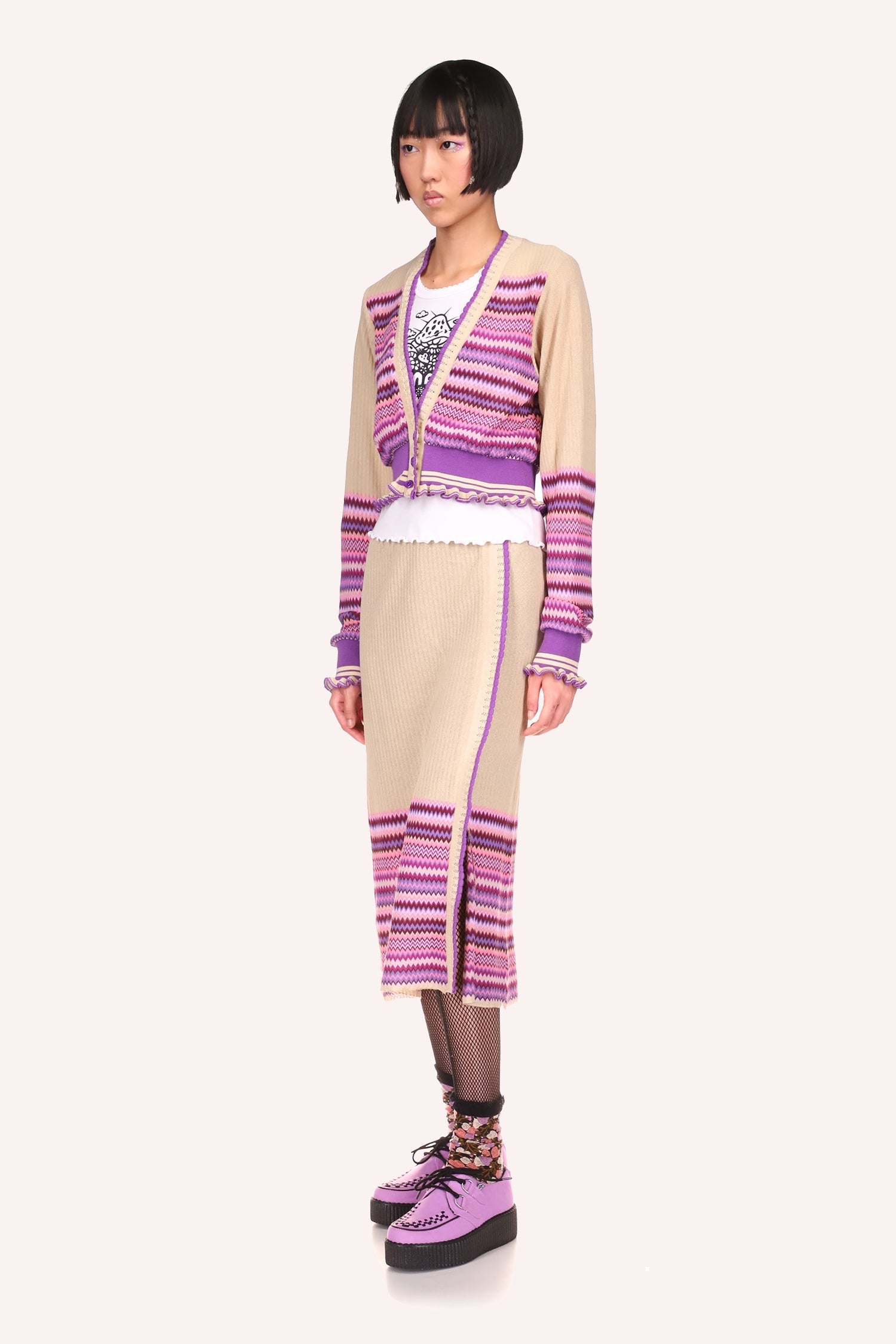 Tonal Zigzag Skirt - Anna Sui Online