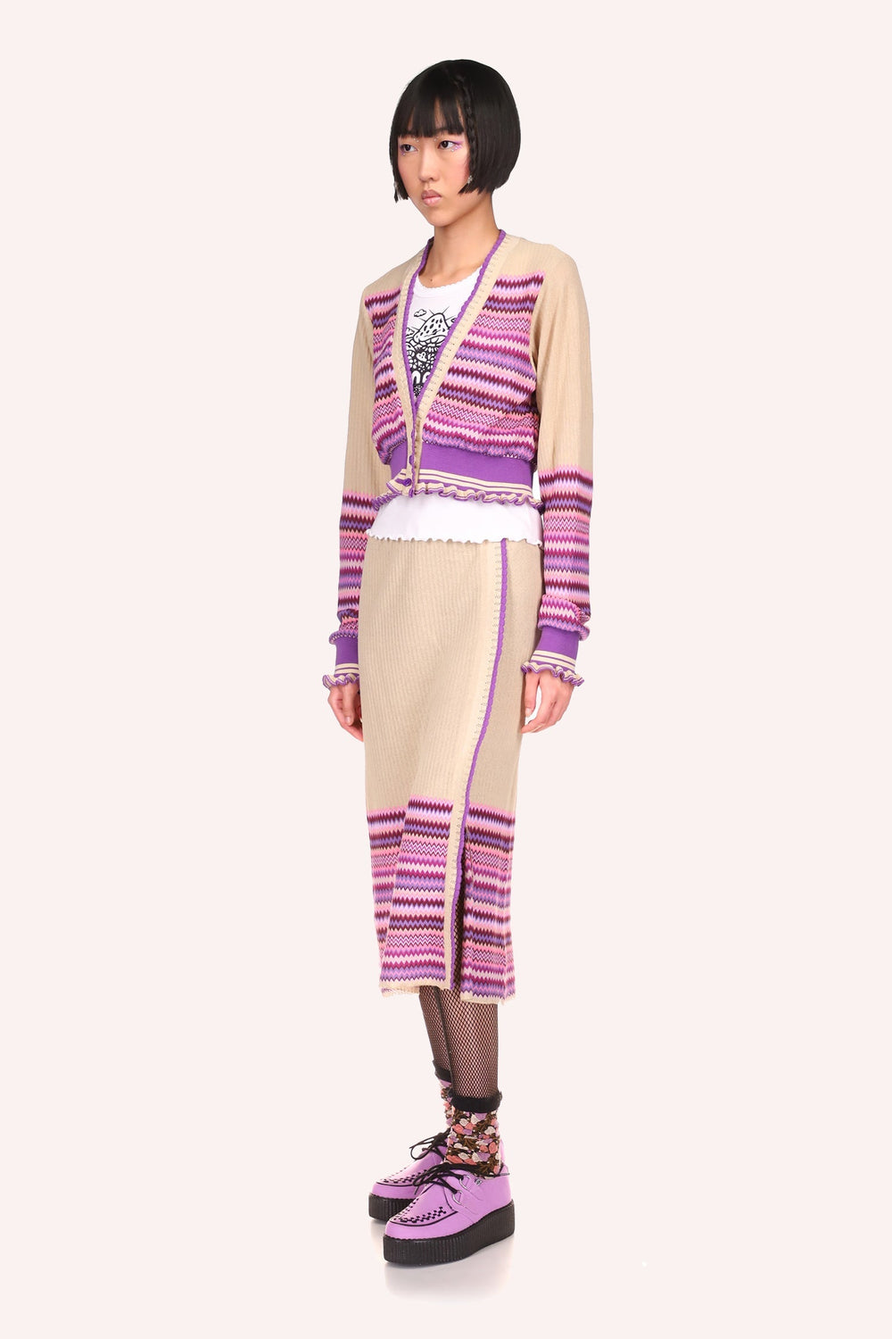Tonal Zigzag Skirt - Anna Sui Online