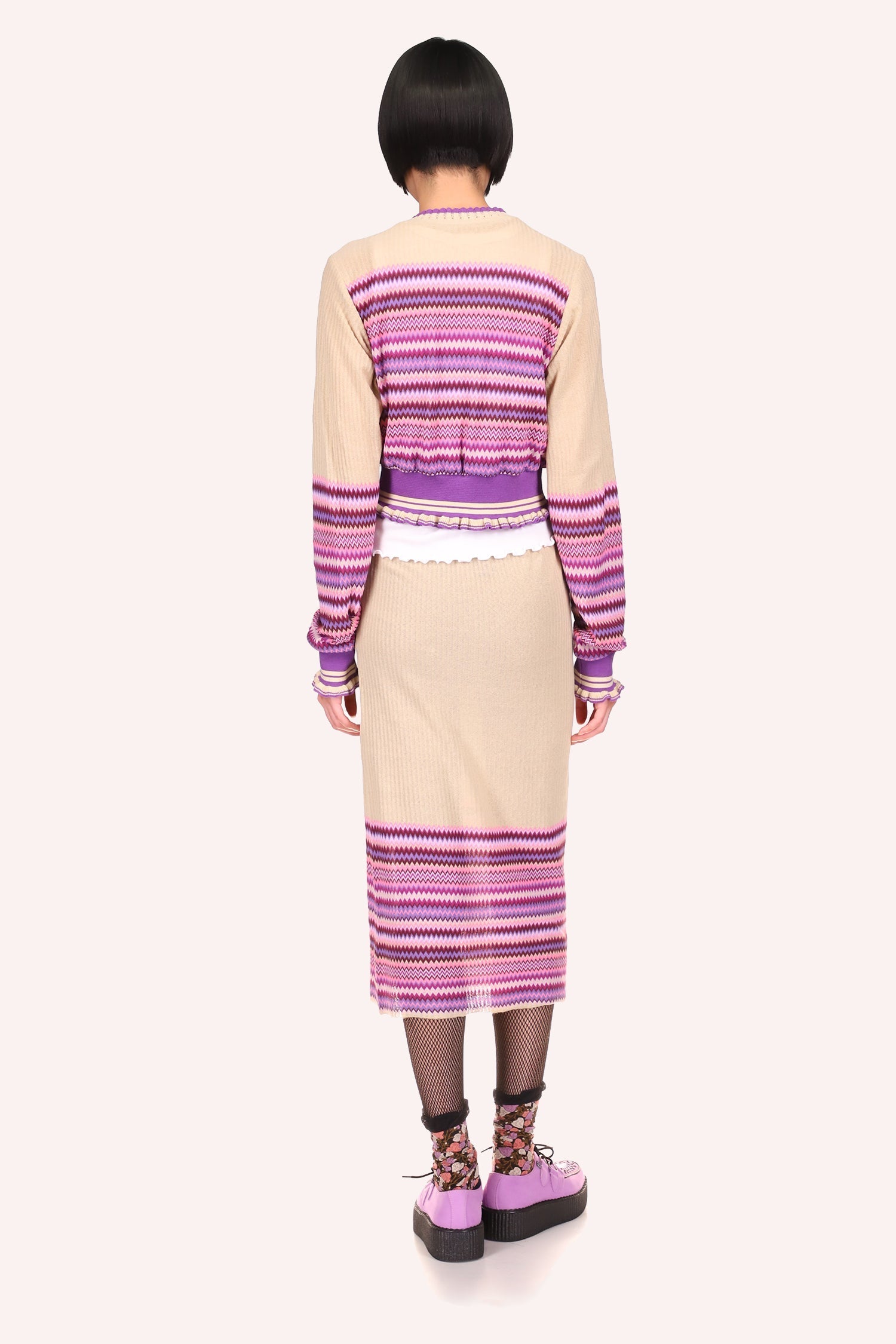 Tonal Zigzag Skirt - Anna Sui Online