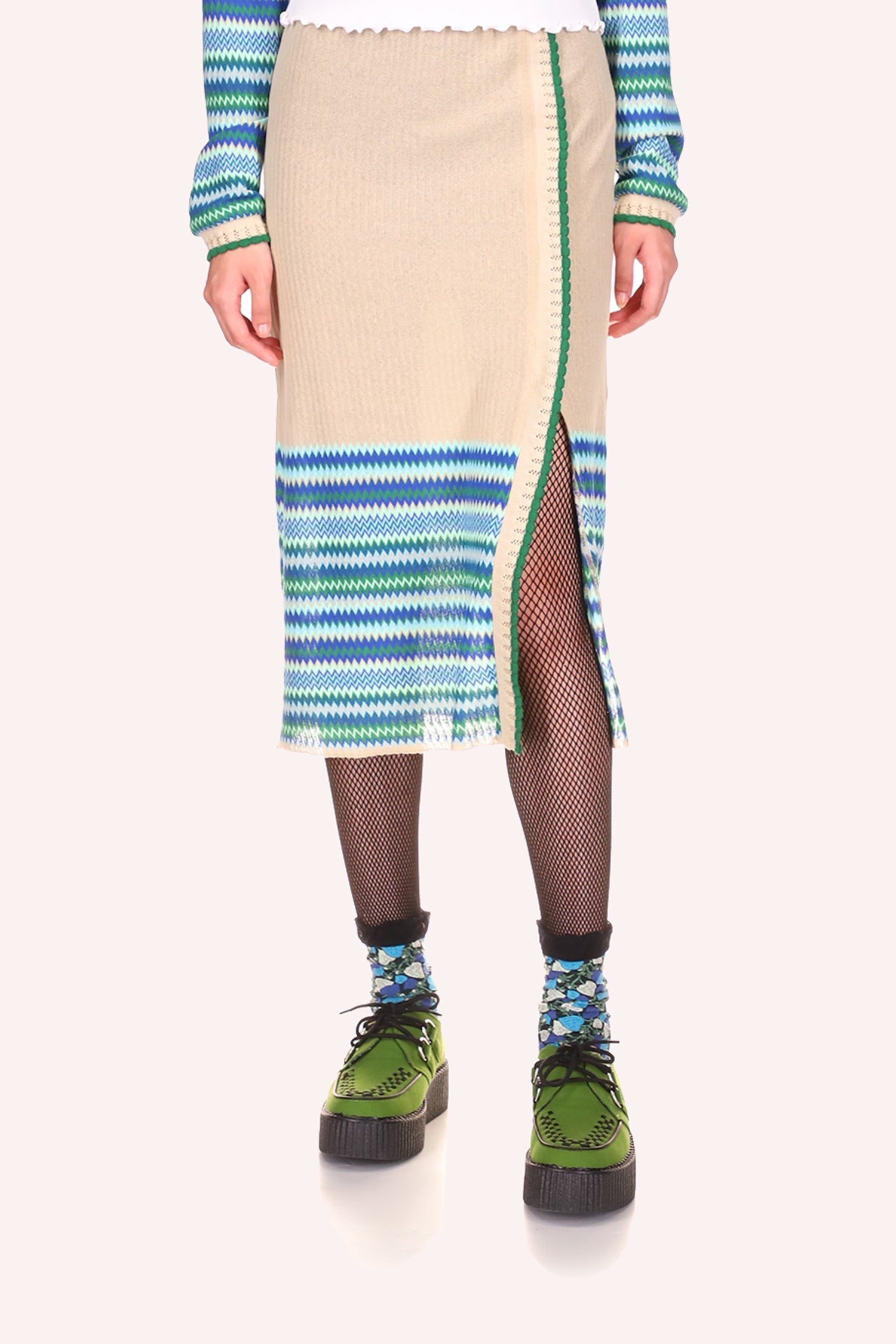 Tonal Zigzag Skirt - Anna Sui Outlet