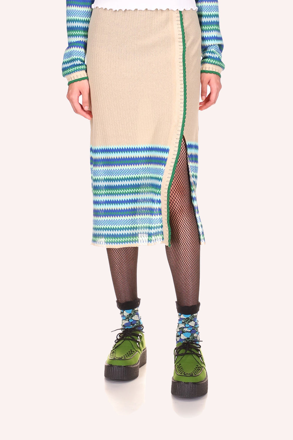 Tonal Zigzag Skirt - Anna Sui Outlet