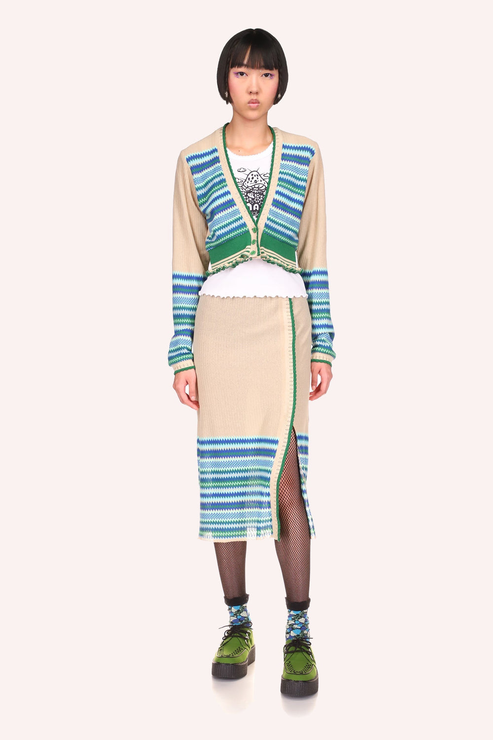 Tonal Zigzag Skirt - Anna Sui Outlet