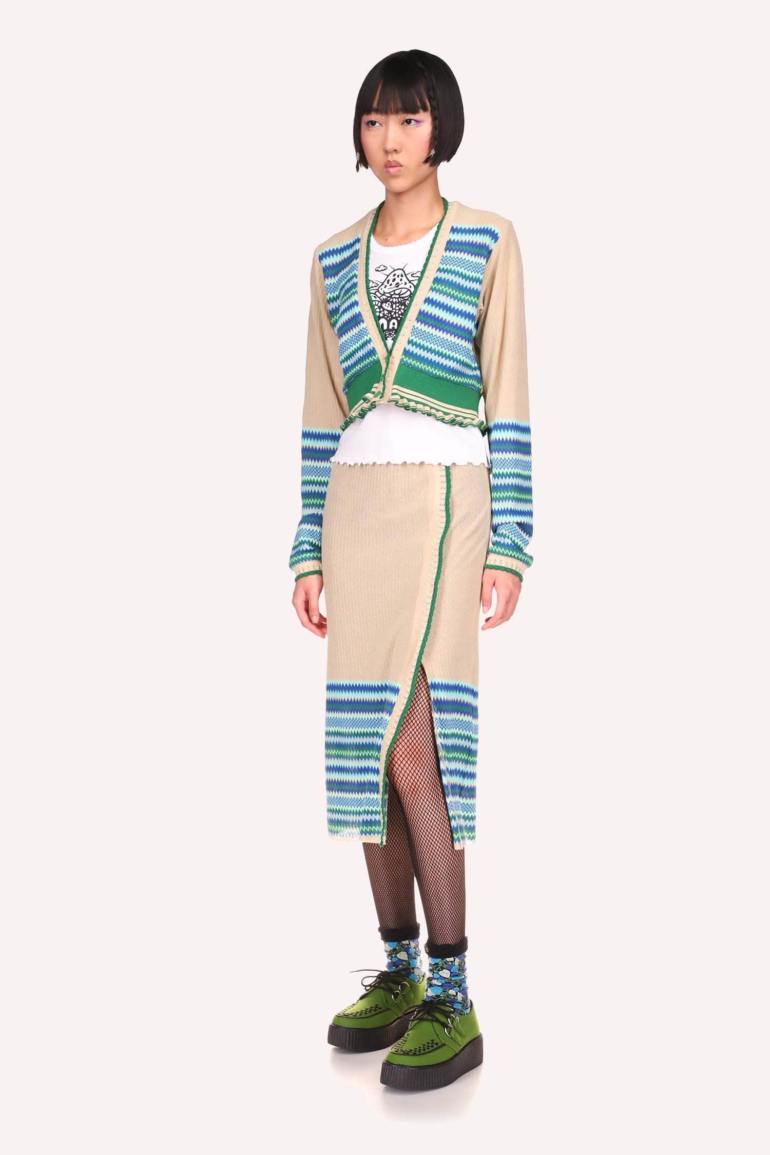 Tonal Zigzag Skirt - Anna Sui Outlet