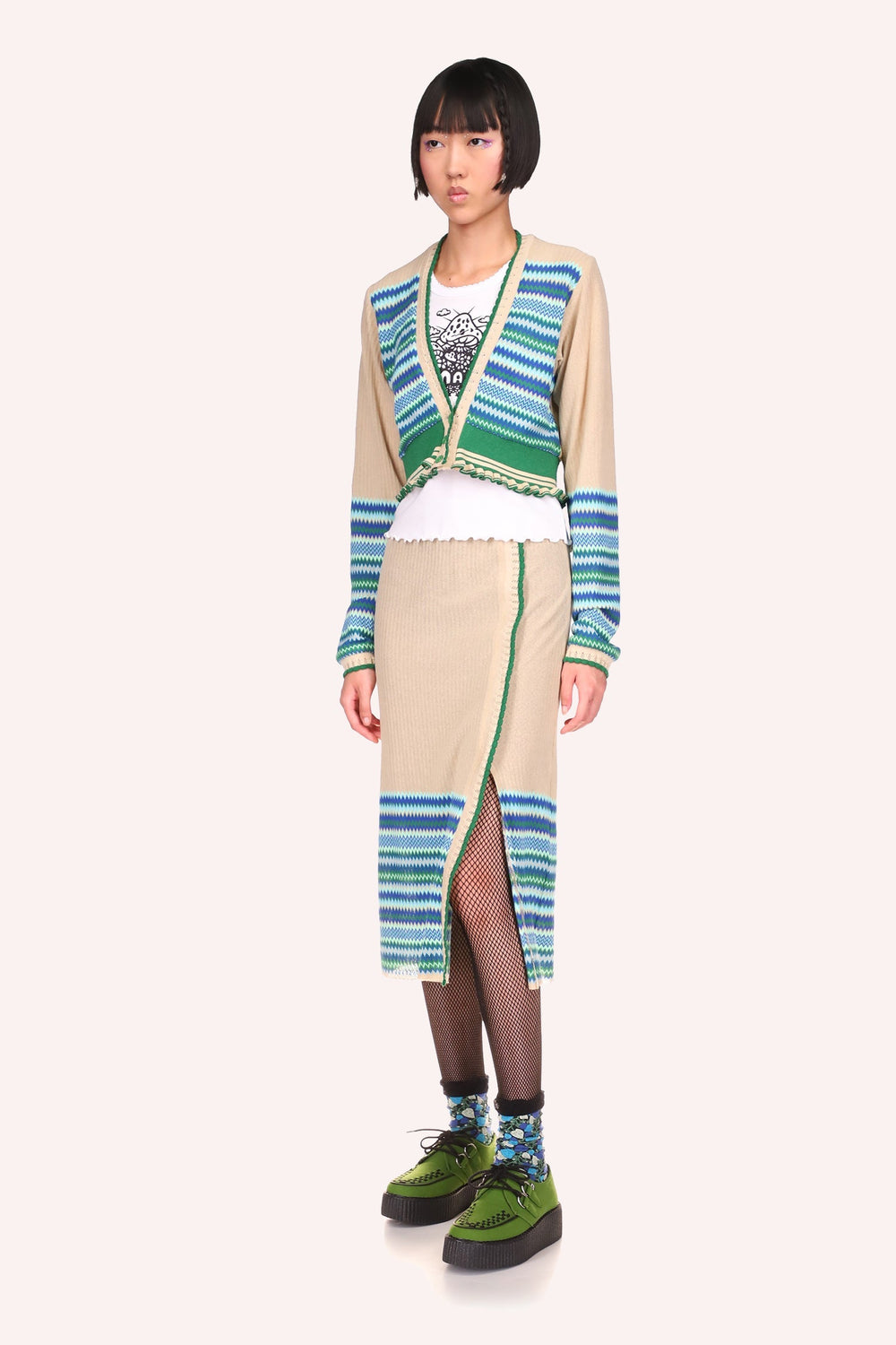 Tonal Zigzag Skirt - Anna Sui Outlet