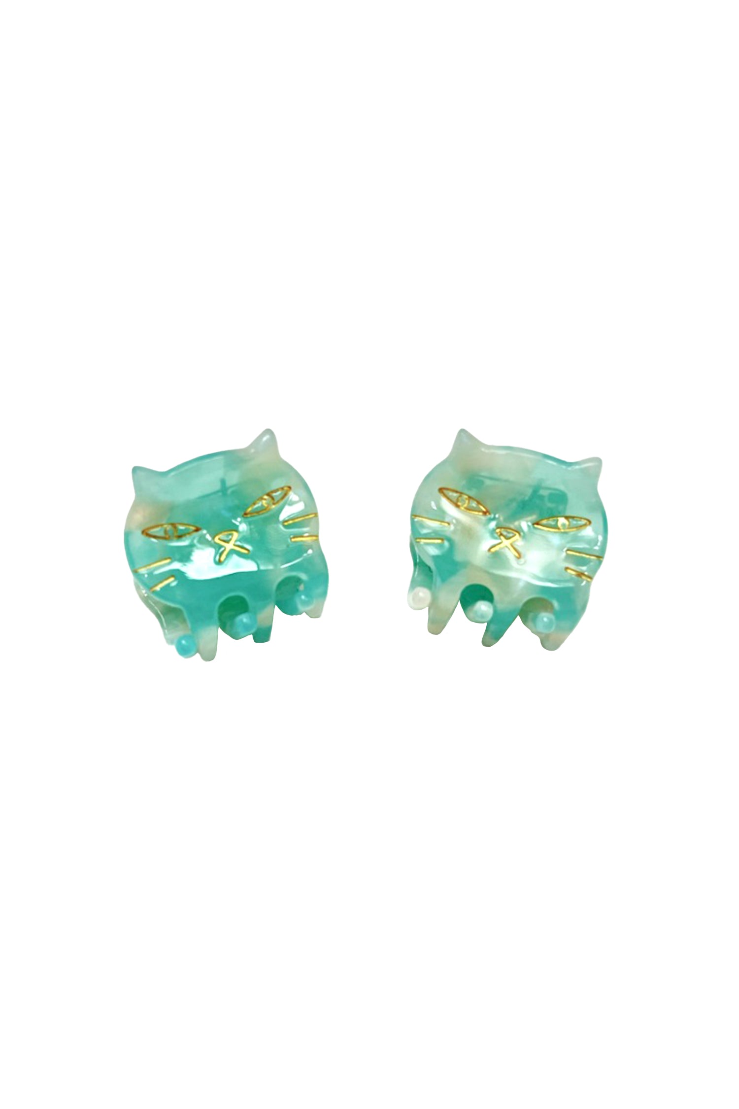 Pastel Meow Cat Jaw Pair Aqua - Anna Sui US