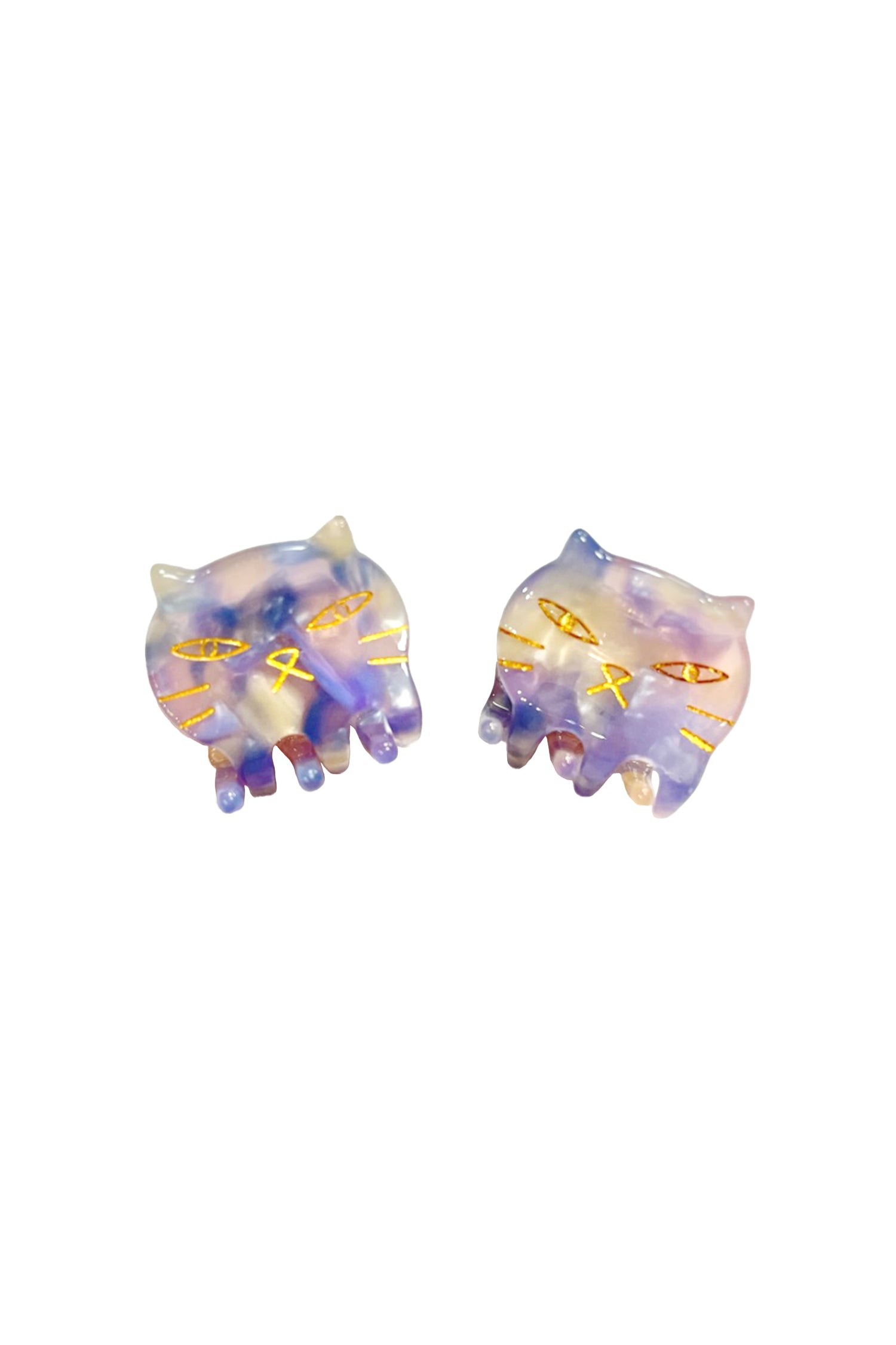 Pastel Meow Jaw Clip Pair Blue Lavender - Anna Sui Sale