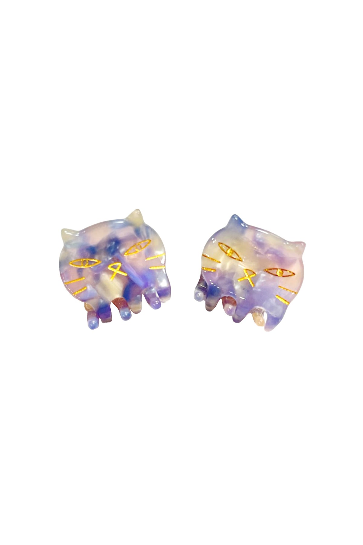 Pastel Meow Jaw Clip Pair Blue Lavender - Anna Sui Sale