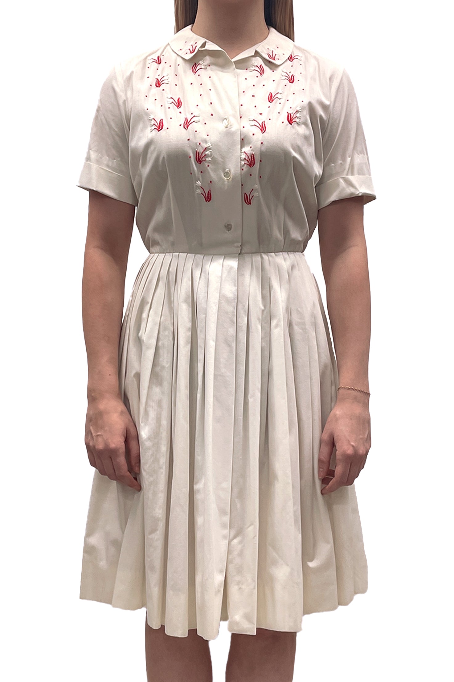 Vintage Peck + Peck Collared A-line Pleated Dress - Anna Sui US