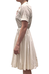 Vintage Peck + Peck Collared A-line Pleated Dress - Anna Sui US